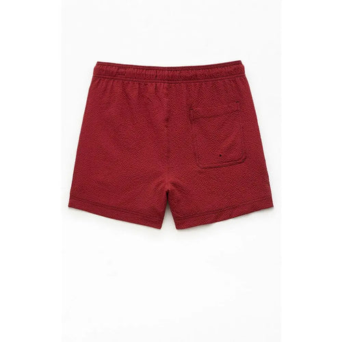 Pacsun Men'S Maroon Solid Seersucker 4.5" Swim Trunks