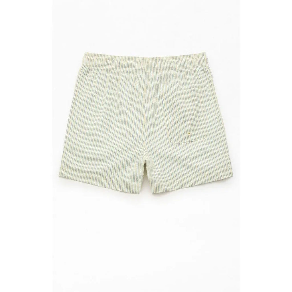 Pacsun Men'S Smiley Stripe Seersucker 4.5" Swim Trunks