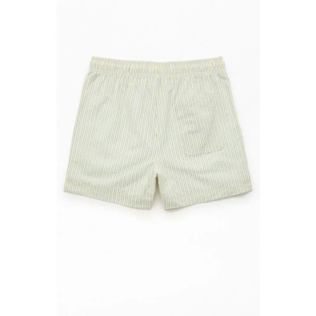 Pacsun Men'S Smiley Stripe Seersucker 4.5" Swim Trunks