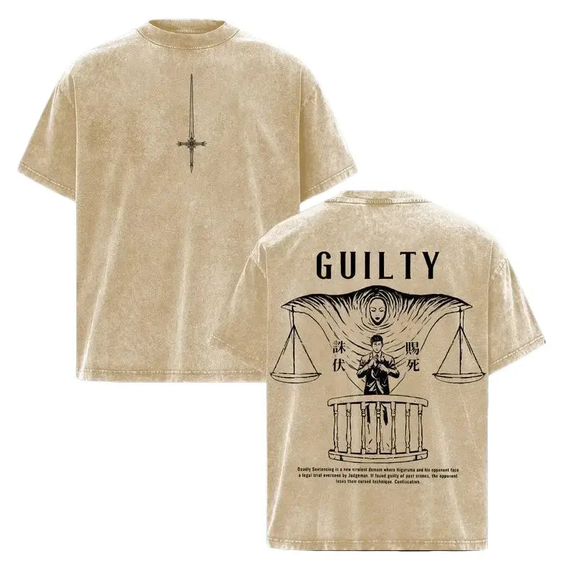 Hiromi Higuruma T-Shirt – Vintage Washed Jujutsu Kaisen Deadly Sentencing Anime Graphic Tee, Judgeman Domain Expansion Manga Print, Oversized Soft Cotton Streetwear, Unisex Casual Apparel, Gift for JJK Fans