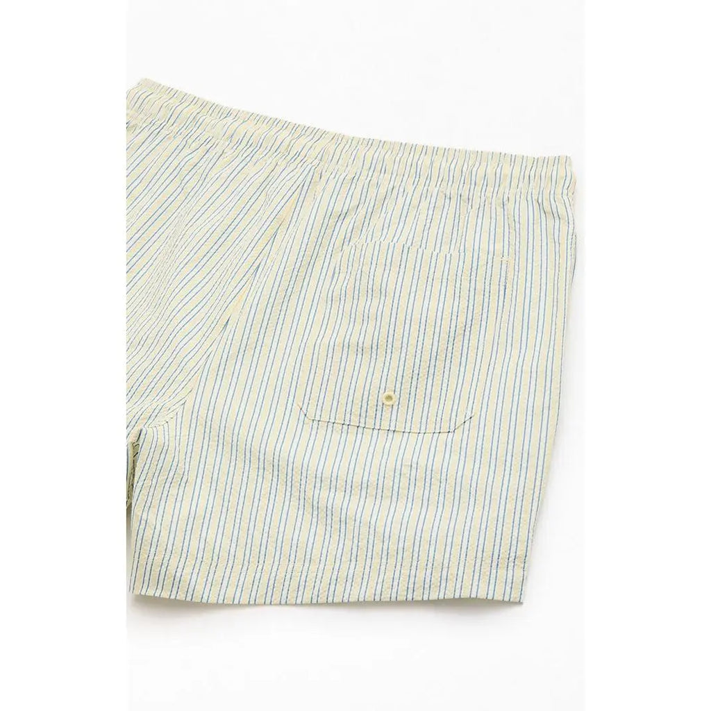 Pacsun Men'S Smiley Stripe Seersucker 4.5" Swim Trunks