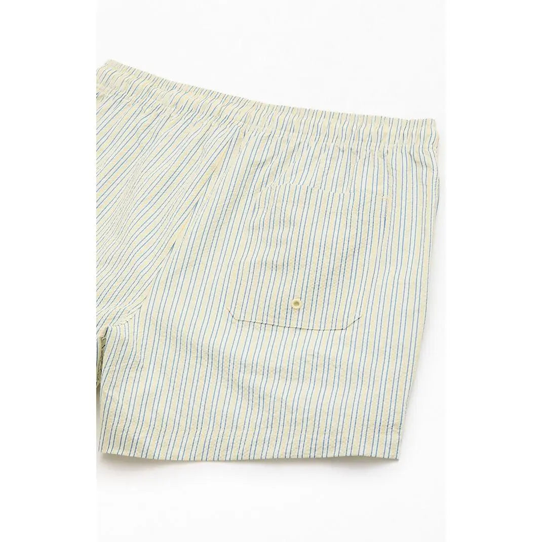 Pacsun Men'S Smiley Stripe Seersucker 4.5" Swim Trunks