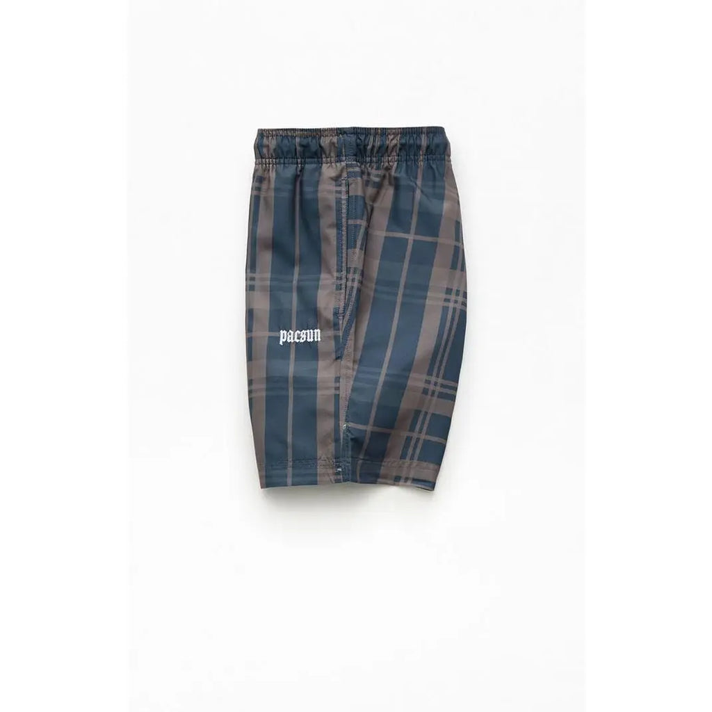 Pacsun Men'S Plaid Collegiate 6.5" Swim Trunks