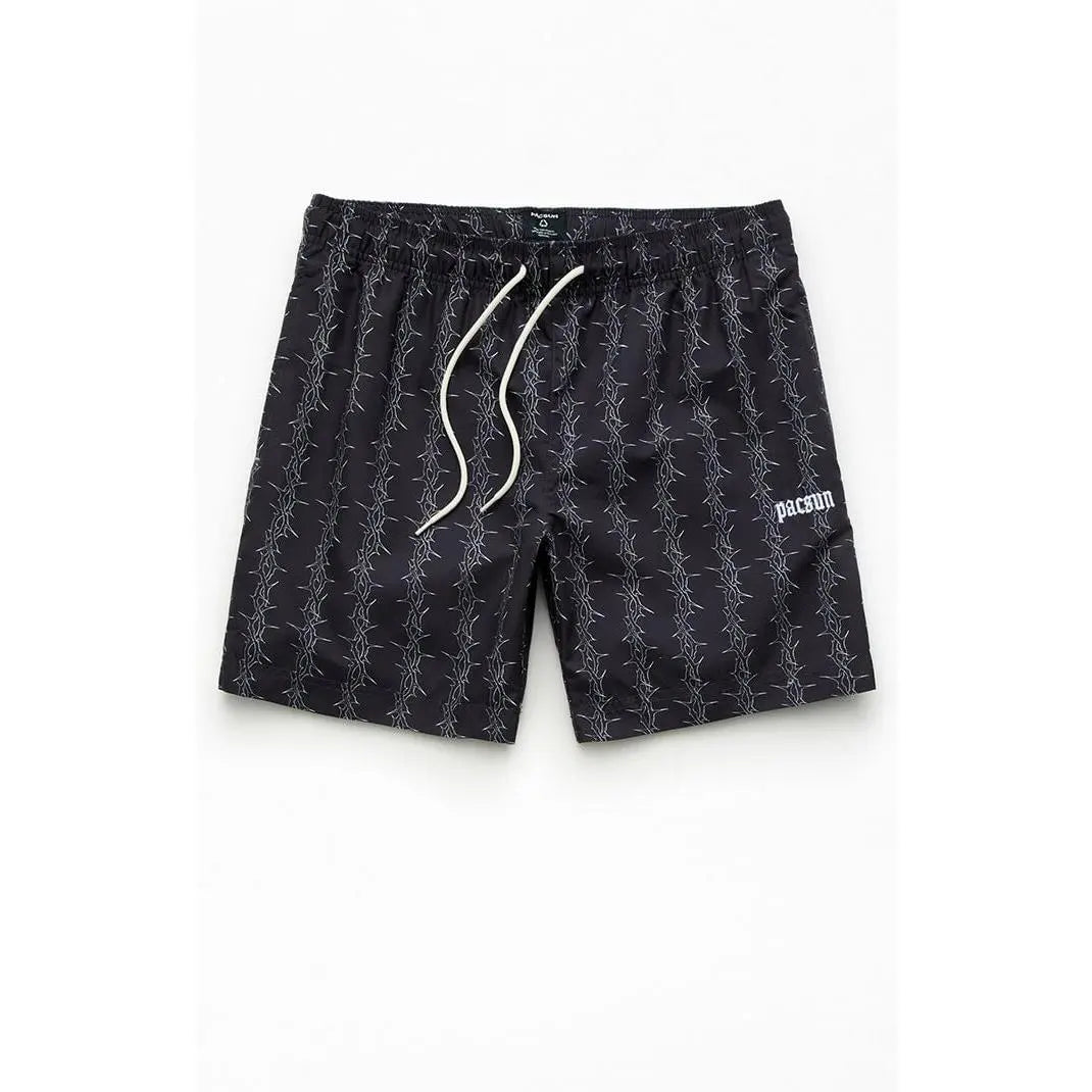 Pacsun Men'S Vertical Thorn 6.5" Swim Trunks