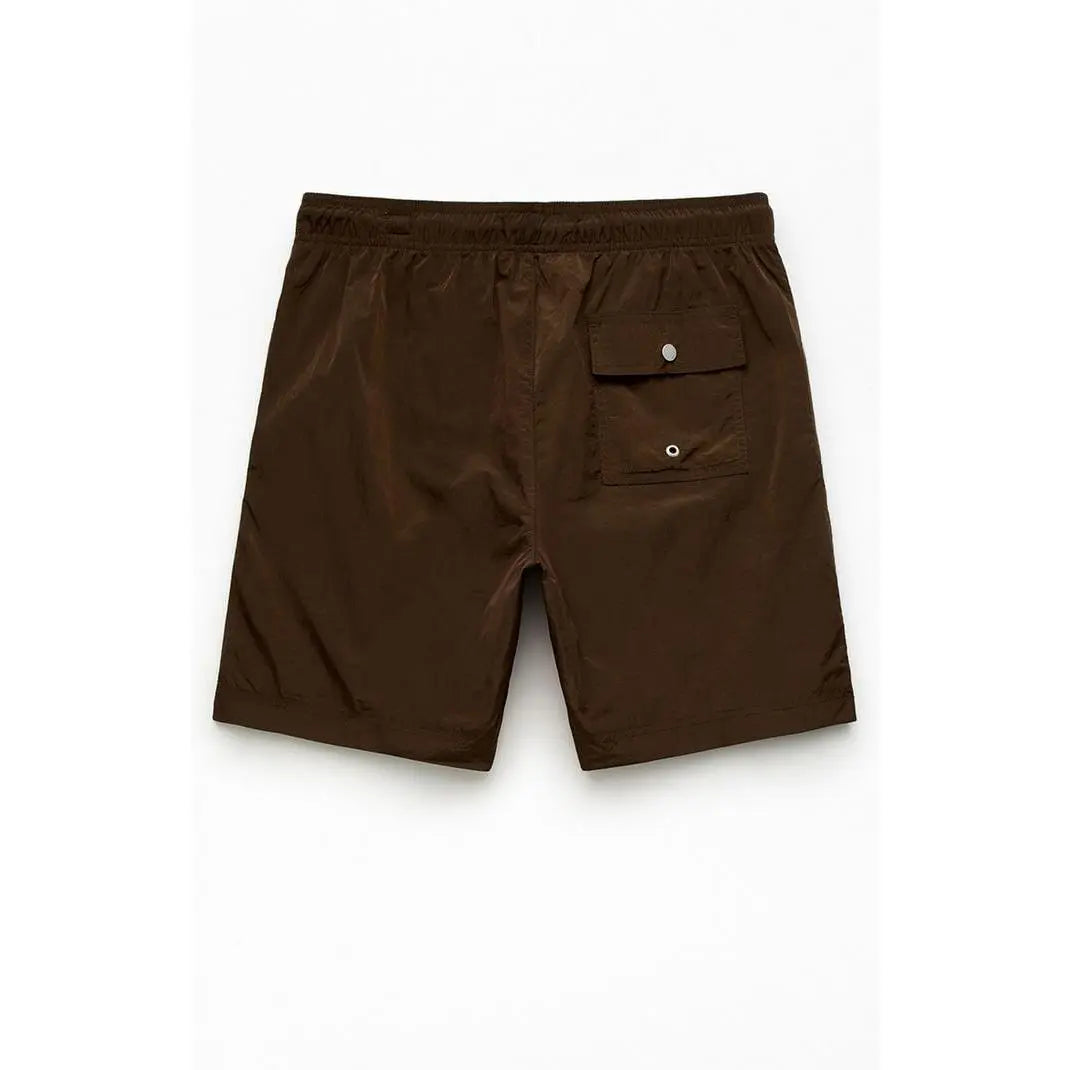 Pacsun Men'S Brown Salt Solid 6" Volley Swim Trunks